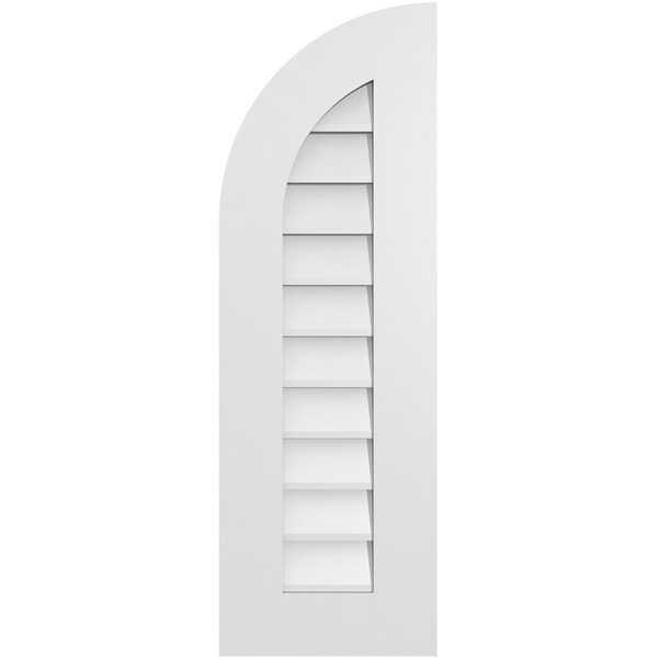 Ekena Millwork Quarter Round Top Left Surface Mount PVC Gable Vent w/ 3-1/2"W x 1"P Standard Frame, 12"W x 36"H GVPQL12X3601SN - main